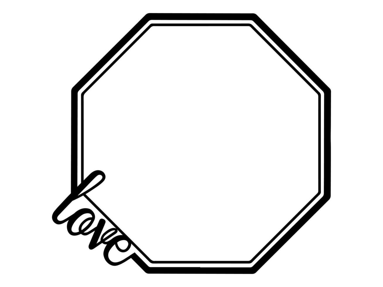 Frame Ornament Love Line Art vector