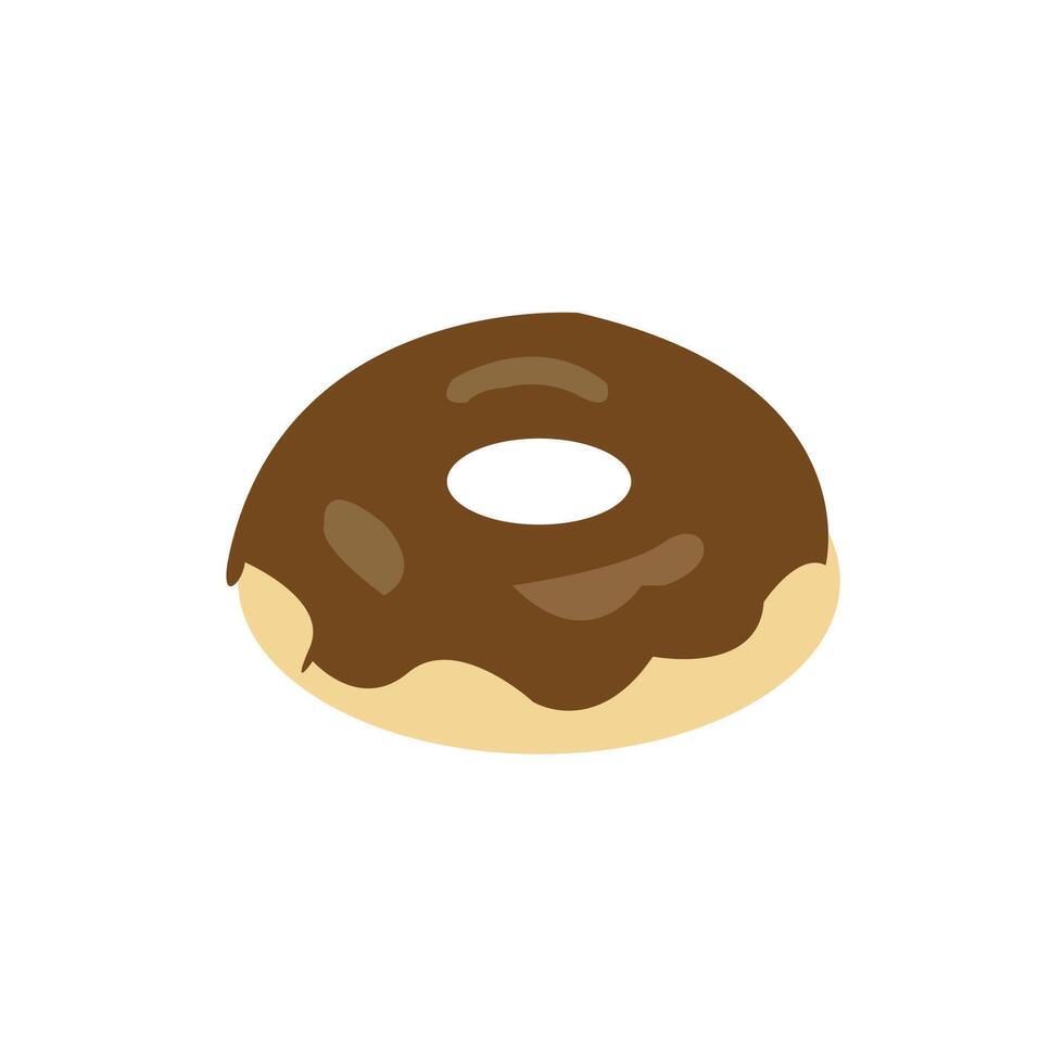 a donut with chocolate frosting on a white background vector