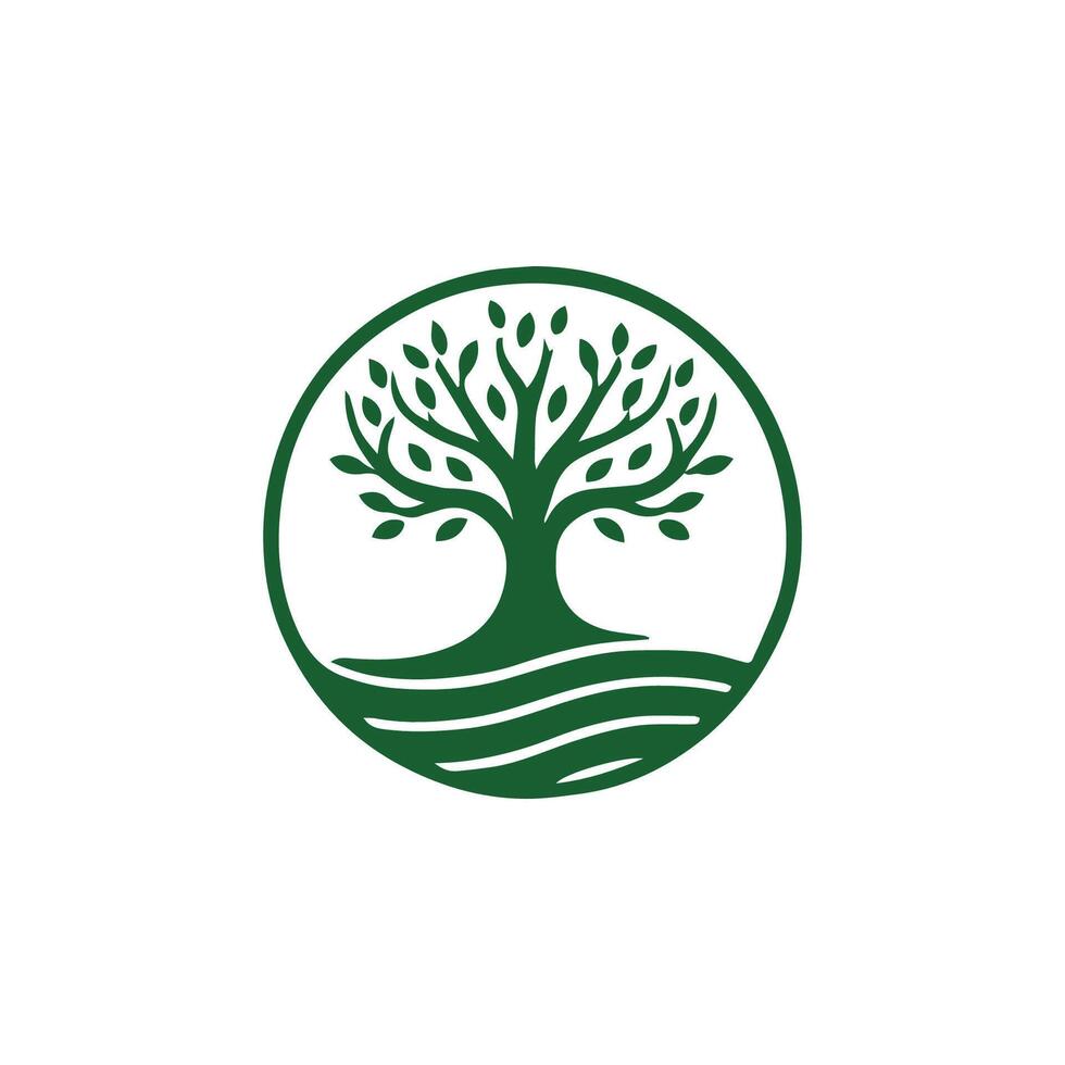 Minimalist tree logo vector