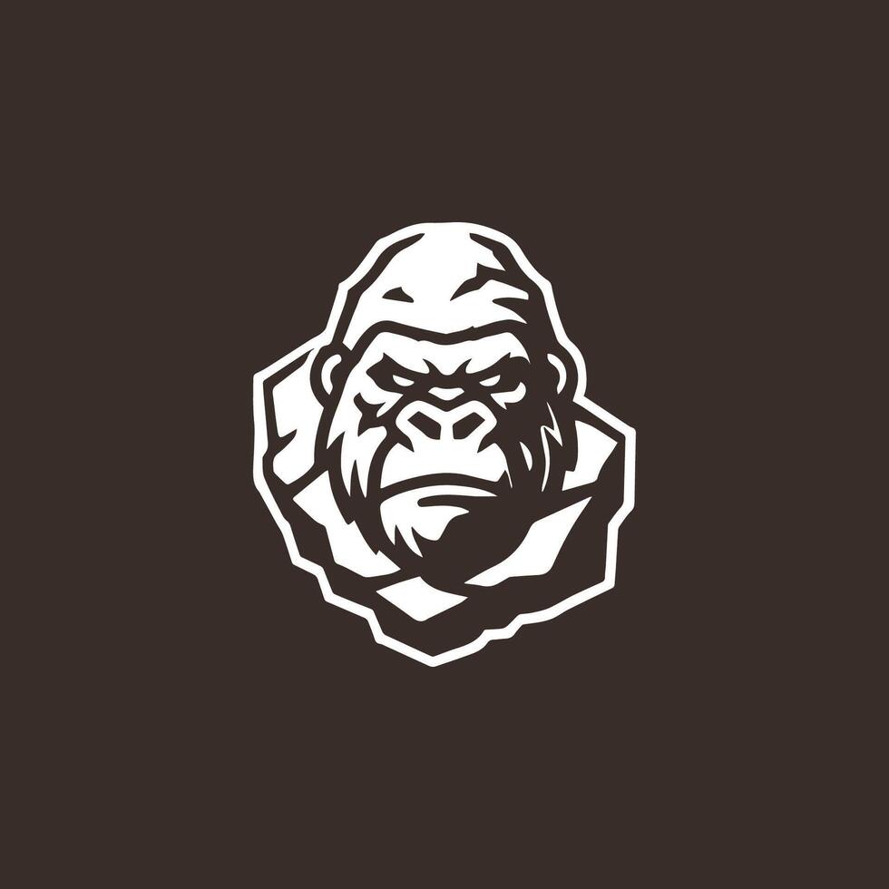 Stone gorilla logo vector