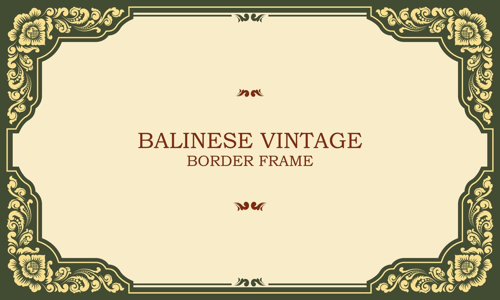 balinese vintage border frame vector