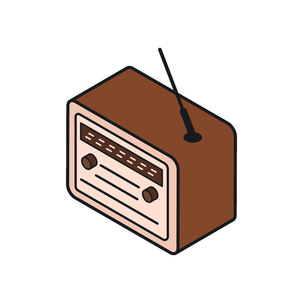 FM AM Tuner Icon isometric radio vector