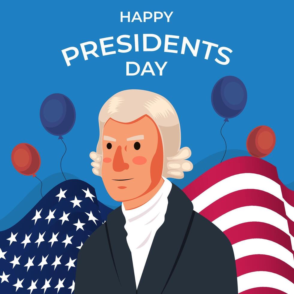 illustration for celebrate presidents day in flat design vector