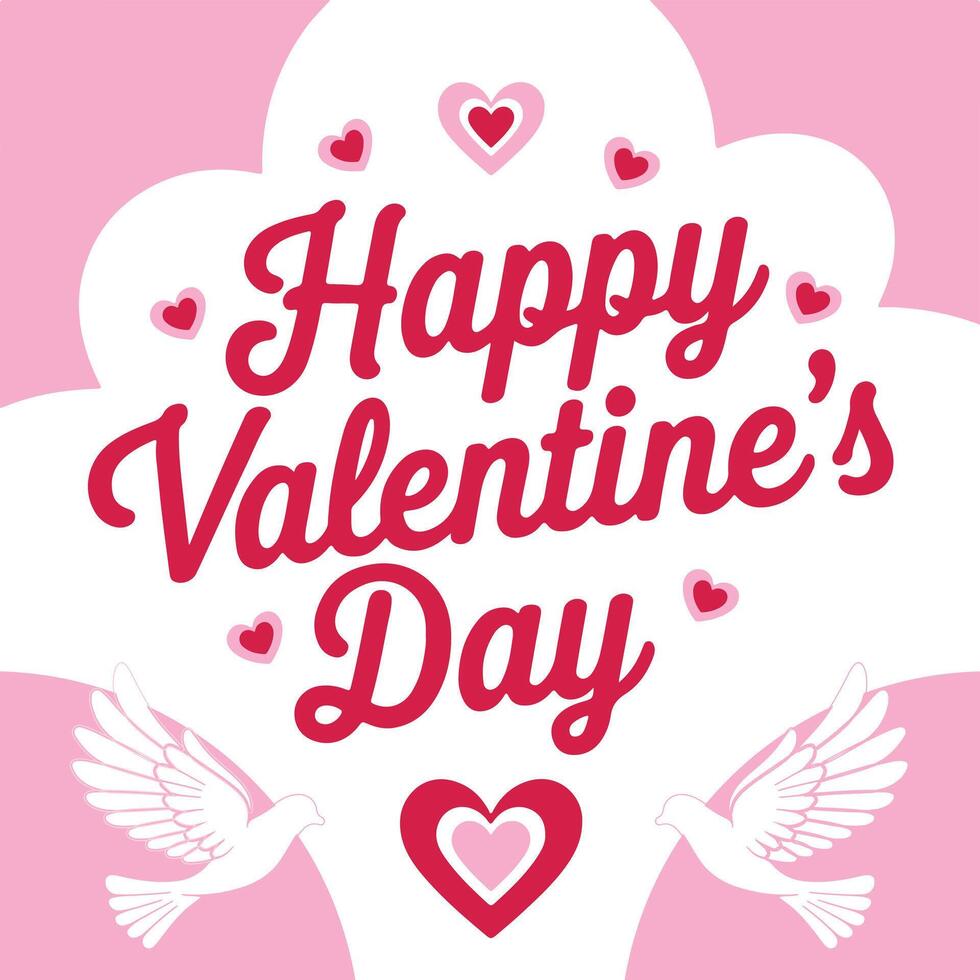 Valentines Day typography and love post card and social media post design vector