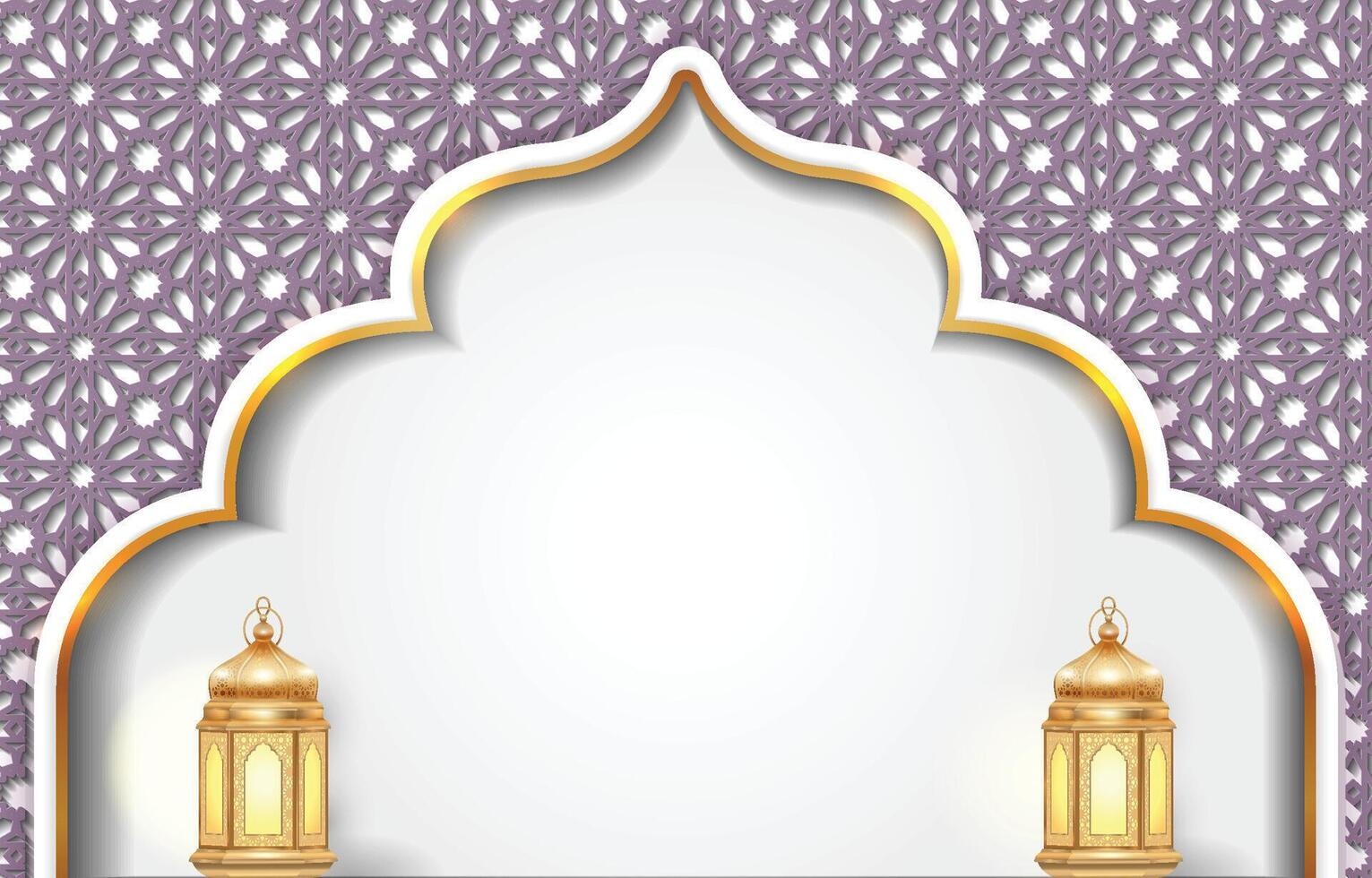 Ramadan Kareem background with arabic pattern and lantern vector