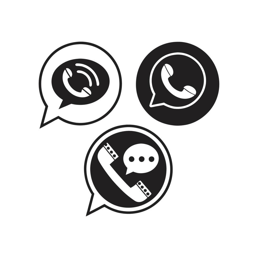 Phone call icon set vector