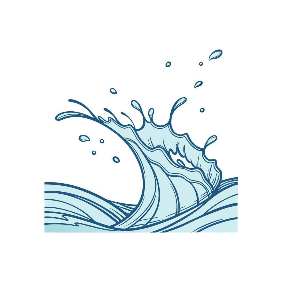 A wave with water splashing out of it vector