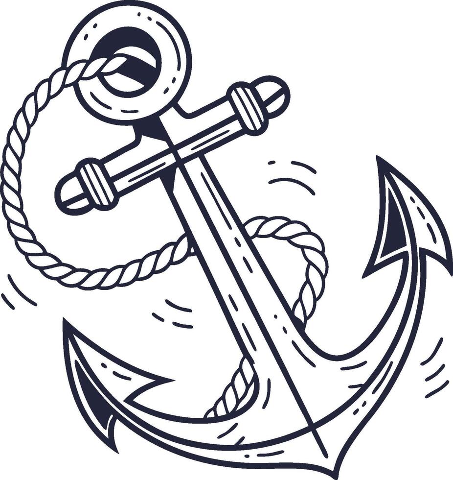 An anchor with rope and rope on it vector