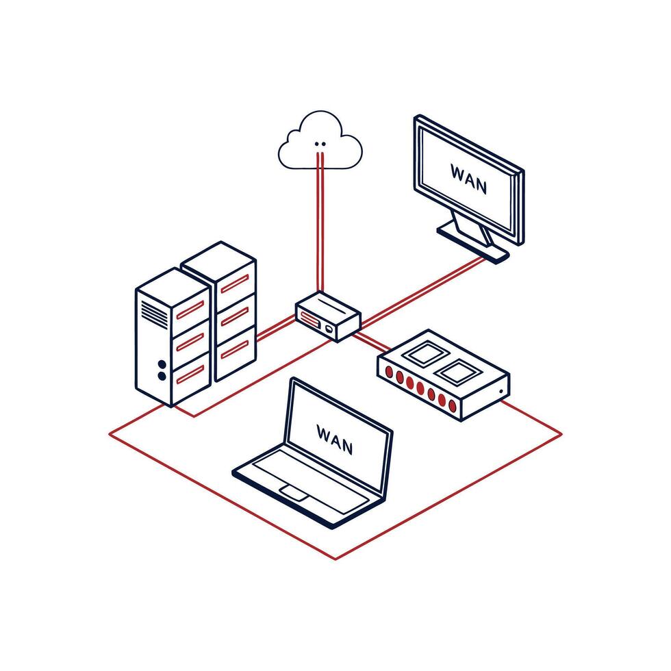 A diagram of a computer and a laptop vector