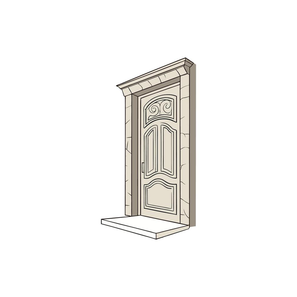 a door with a window vector