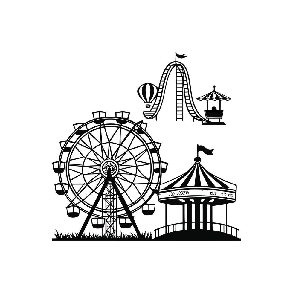 Amusement park illustration vector