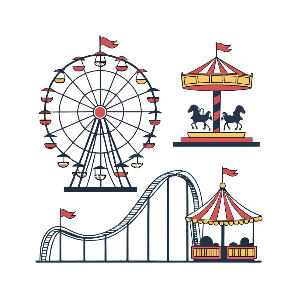 Amusement park illustration vector
