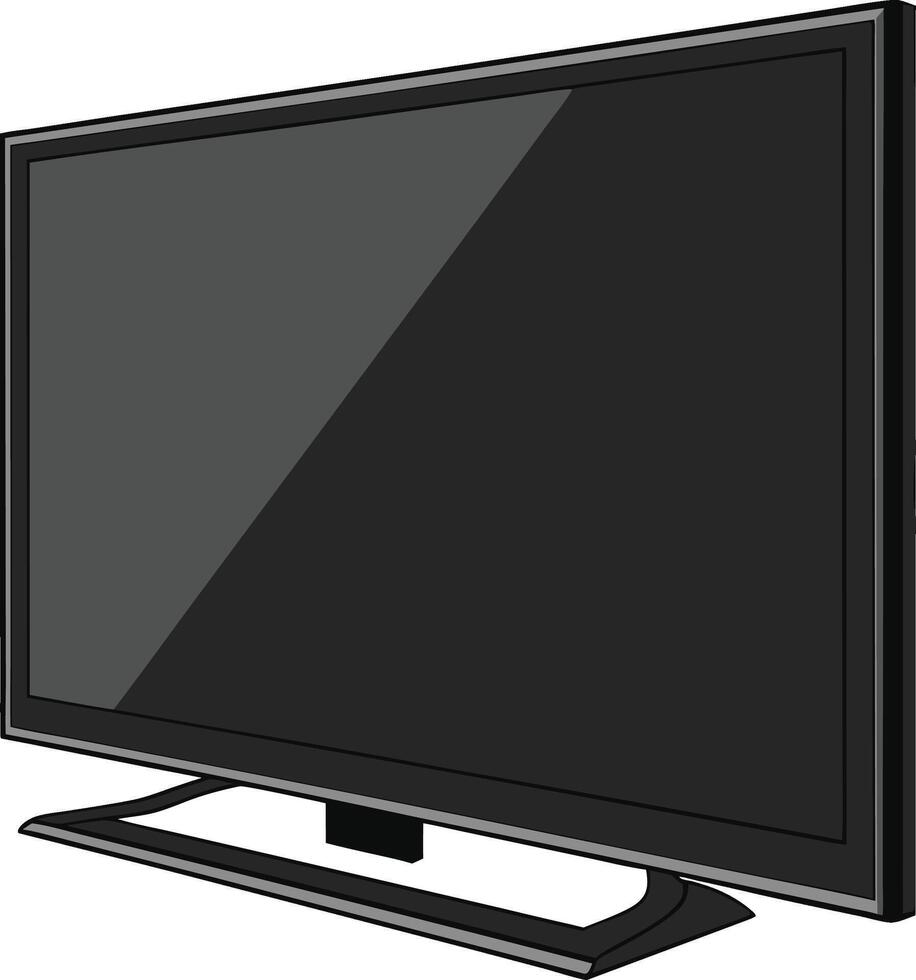 A flat screen television is shown on a white background vector