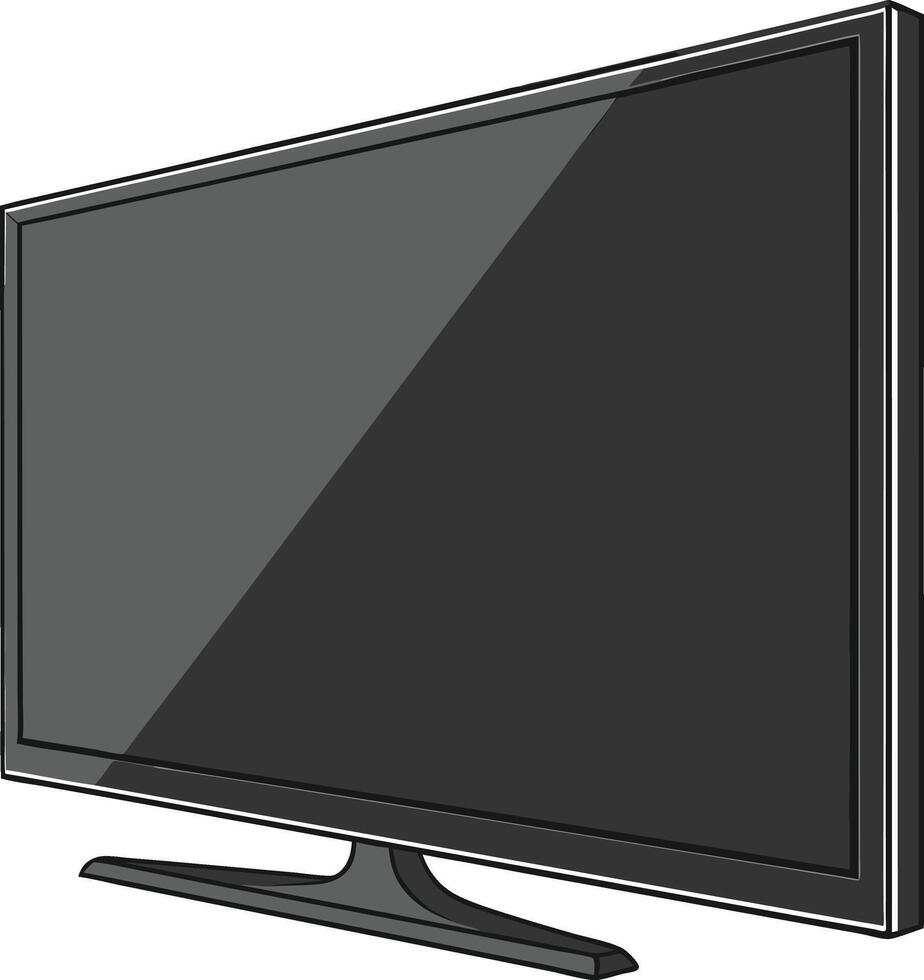 A flat screen television is shown on a white background vector