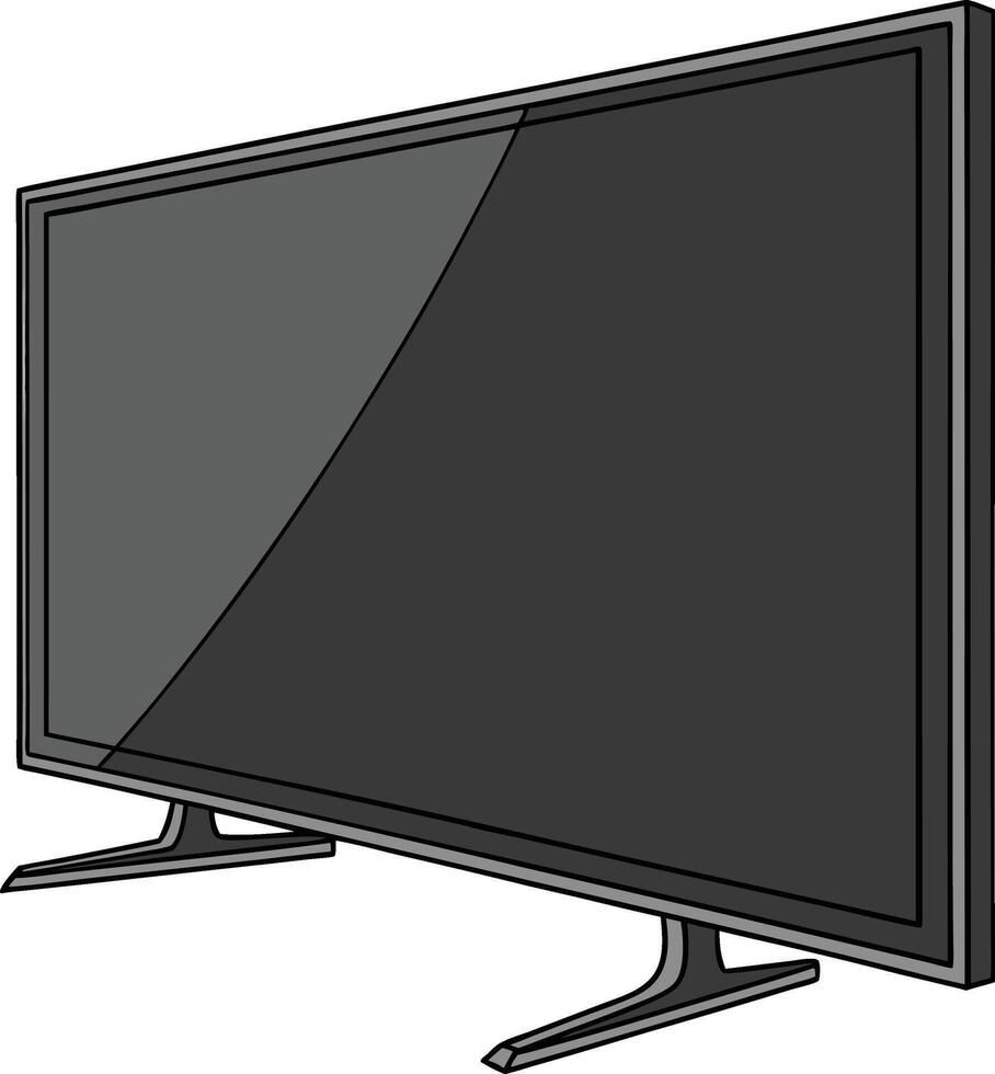A flat screen television with a black screen vector