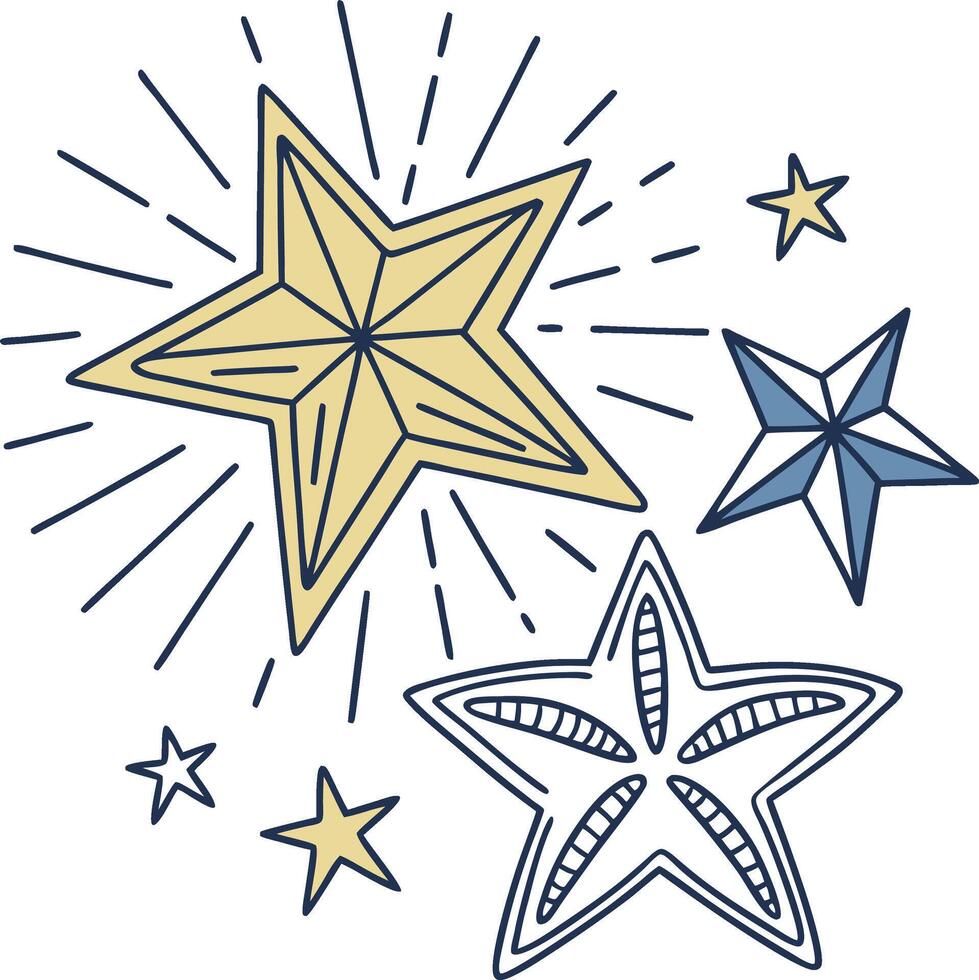 Stars and rays illustration vector