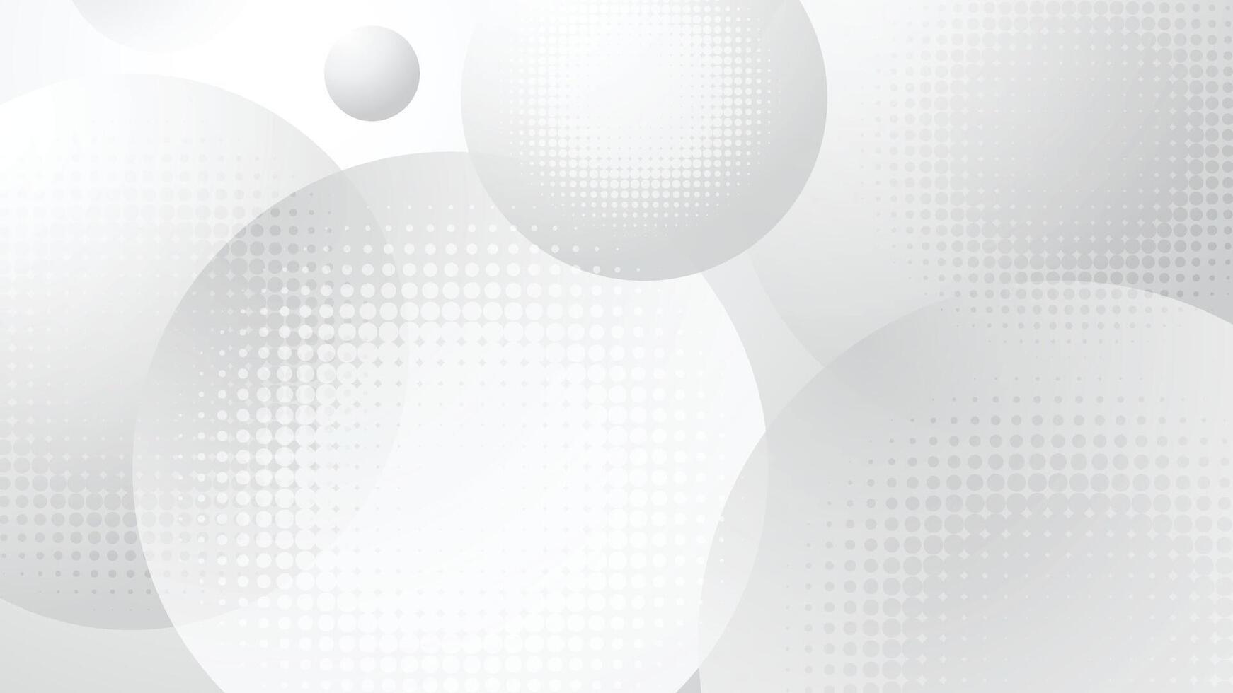 Abstract modern white and grey circle overlapping with halftone background vector