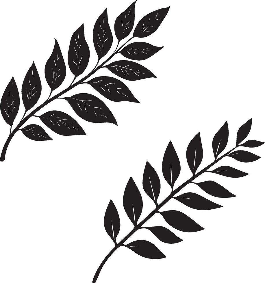 Laurel leaf silhouette on white background vector