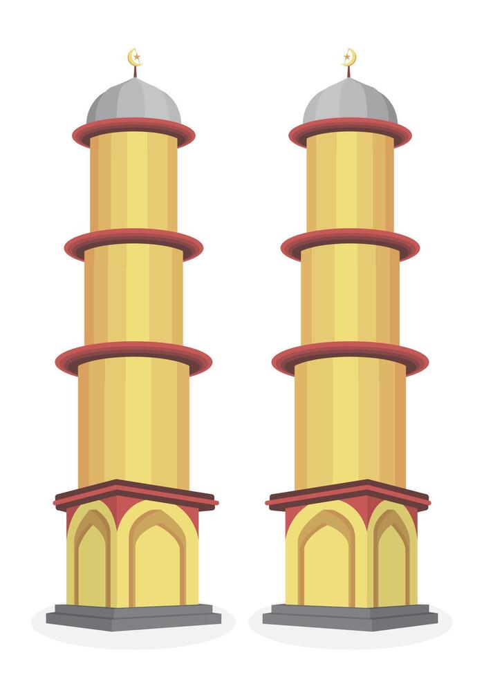 magnificent 3d mosque tower for islamic events vector