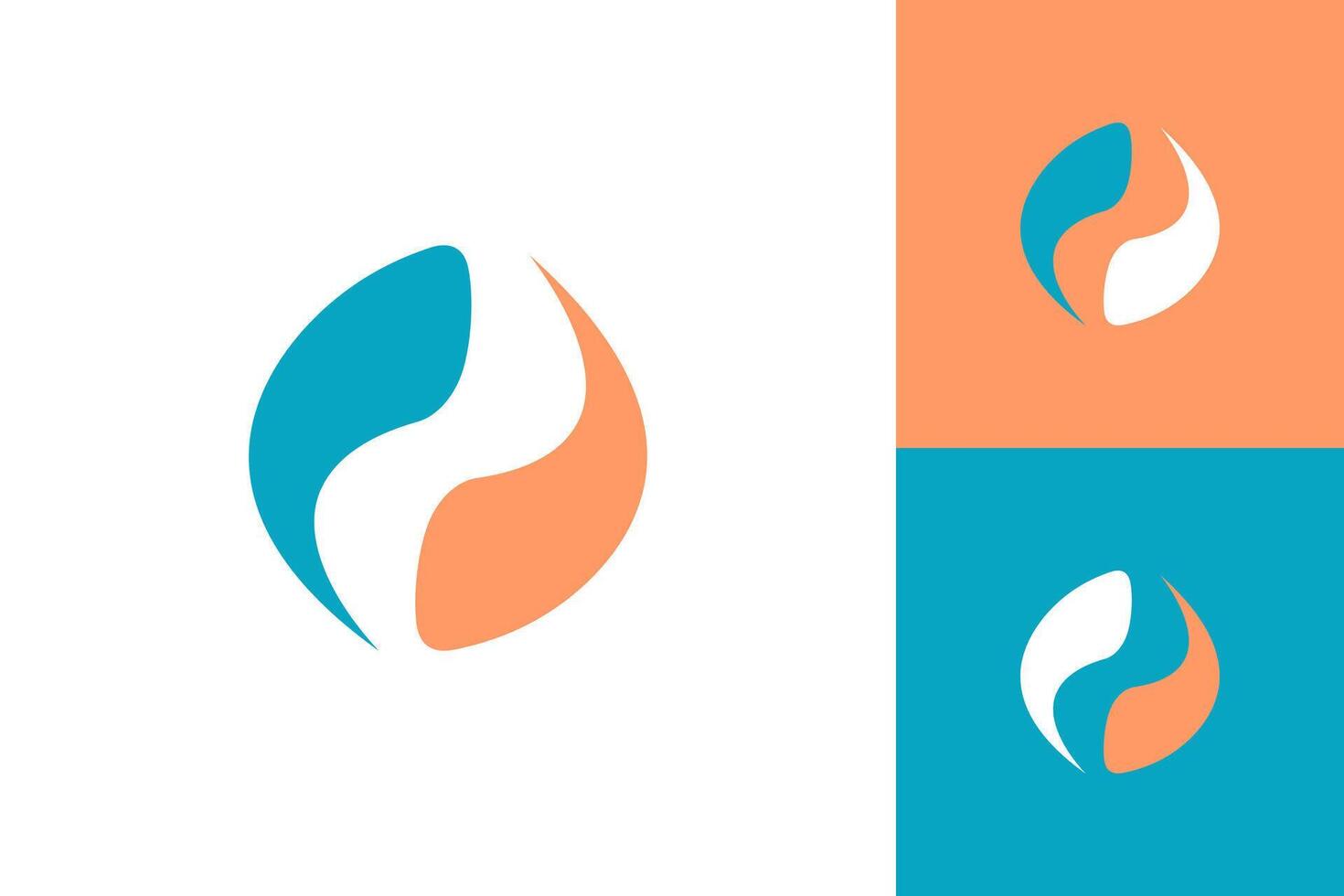 Synergy icon balance logo abstract design vector