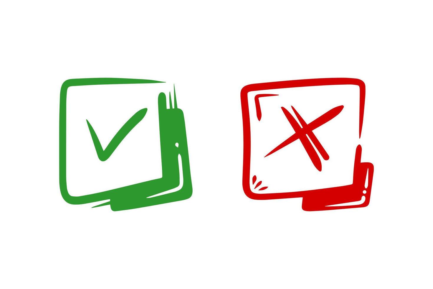 Unique check mark and cross icon vector