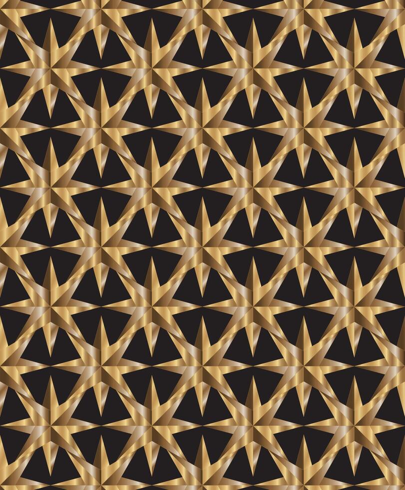 Gold Star Repeat Pattern Wallpaper Background vector