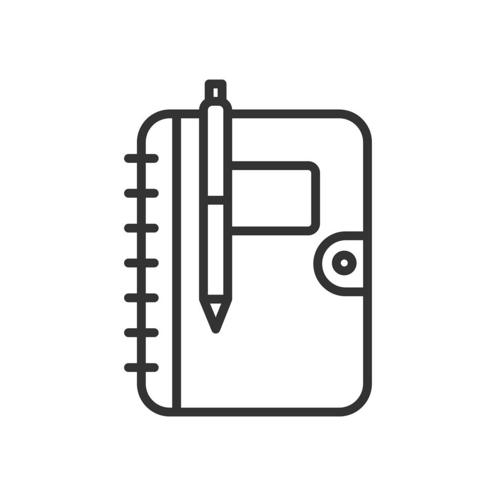 Notes book with pen icon isolated illustration. vector