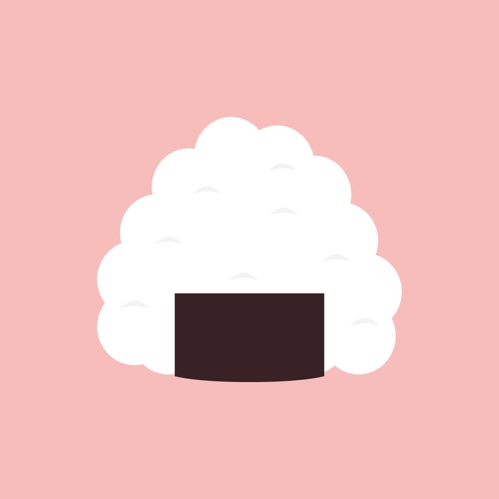 Onigiri . Onigiri on pink background. Onigiri logo design. vector