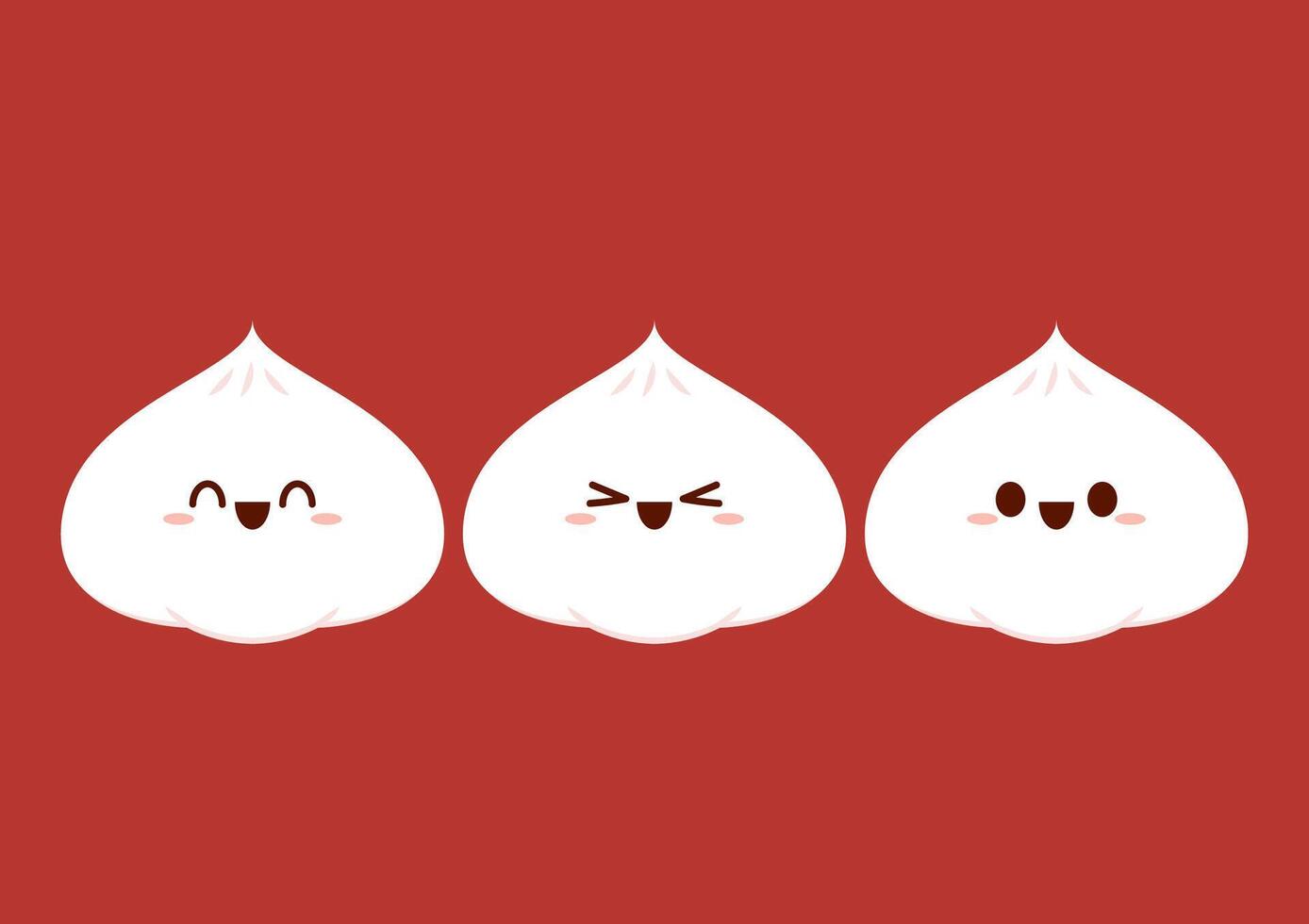 Chinese dumplings character design. Chinese dumplings is Chinese food. Bao cartoon. vector
