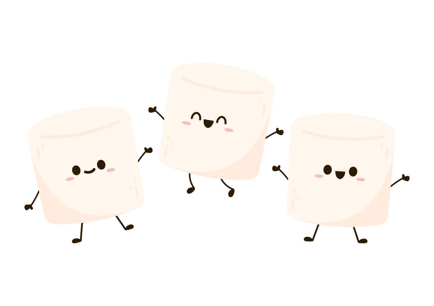 Marshmallow cartoon. marshmallow character design. Marshmallow . vector