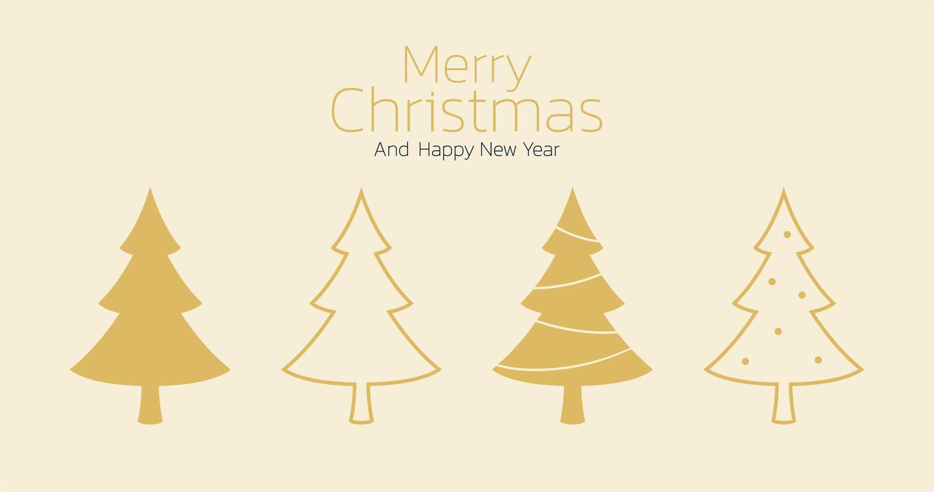 New Year greeting card design with stylized Christmas tree. illustration. Christmas tree logo. vector