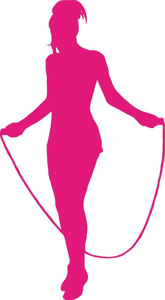 Skipping Sports Colorful Silhouette vector