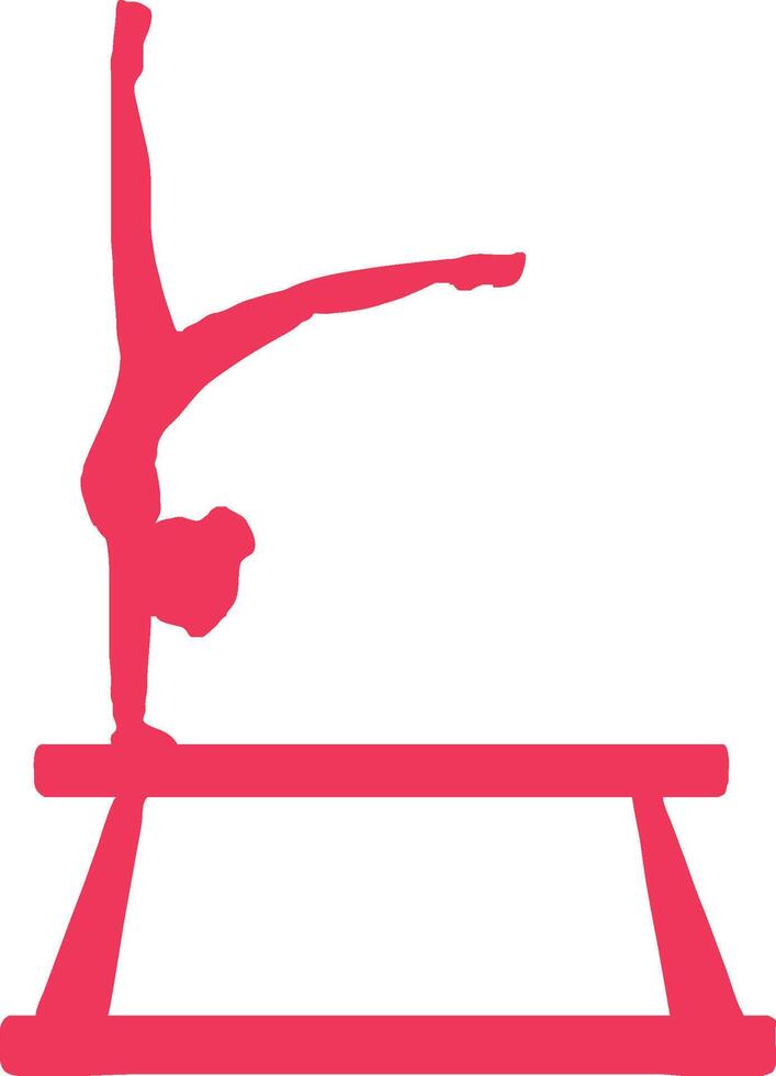 Gymnast Sports Colorful Silhouette vector