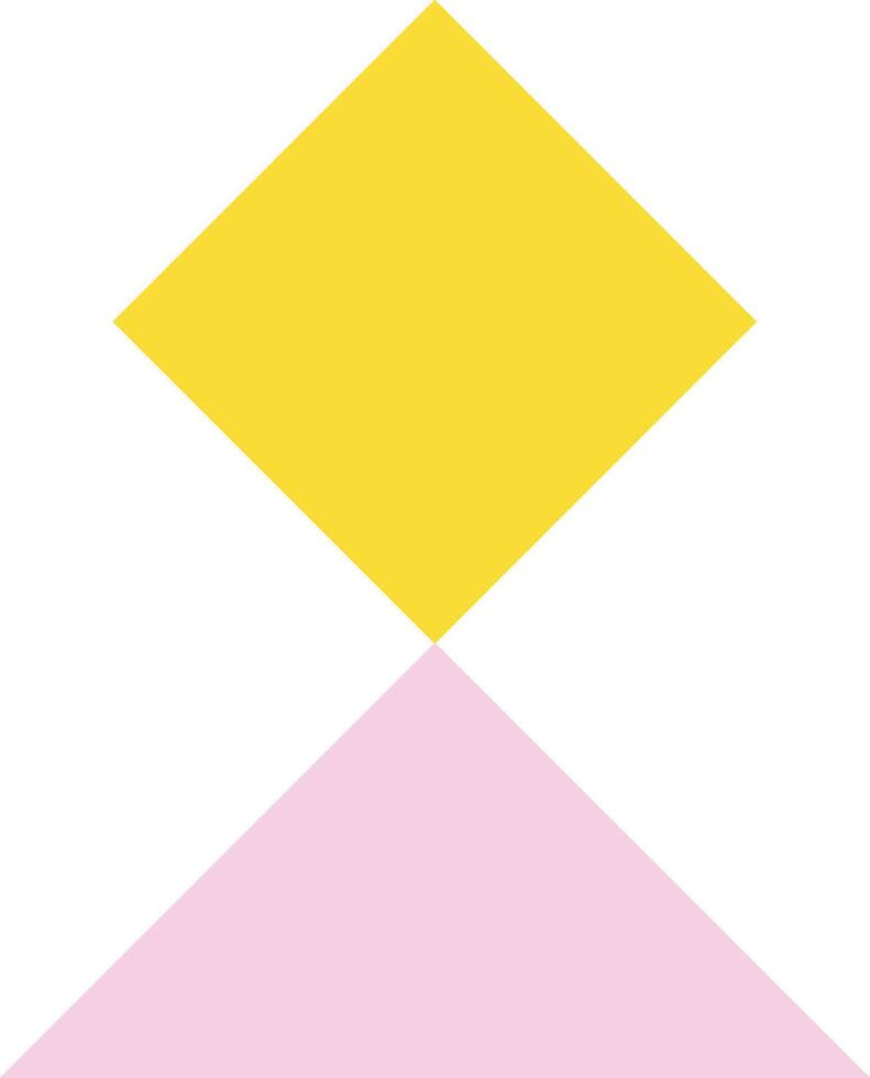 Square and Isosceles Triangle Colorful Combined Shapes vector