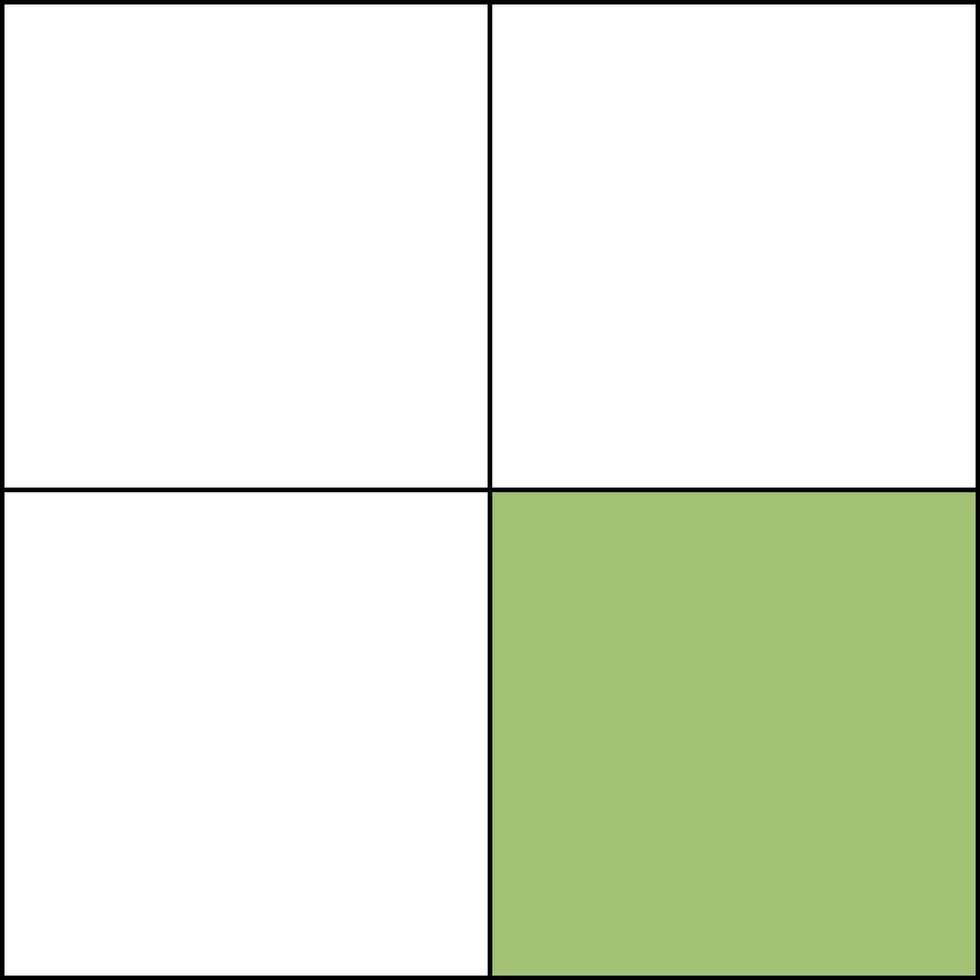 One Quarter Square Fraction Models vector