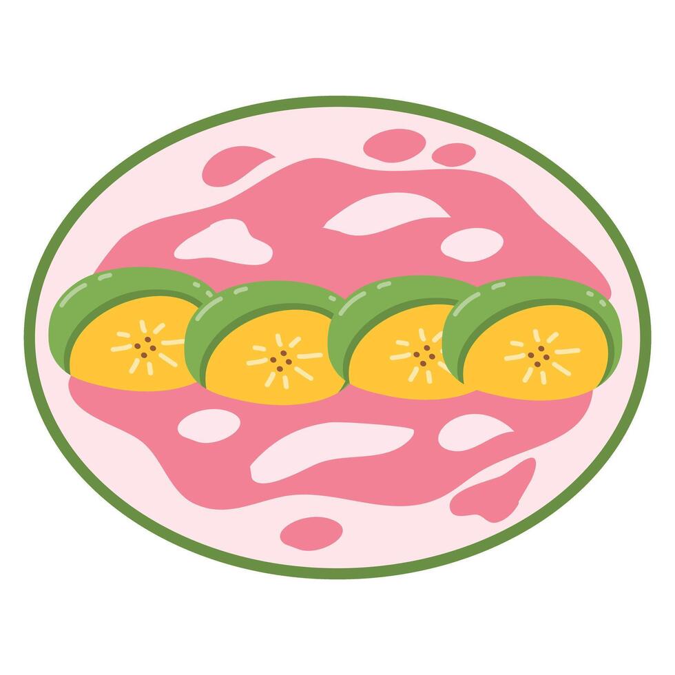 Es Pisang Ijo is a typical food of Makassar, South Sulawesi vector