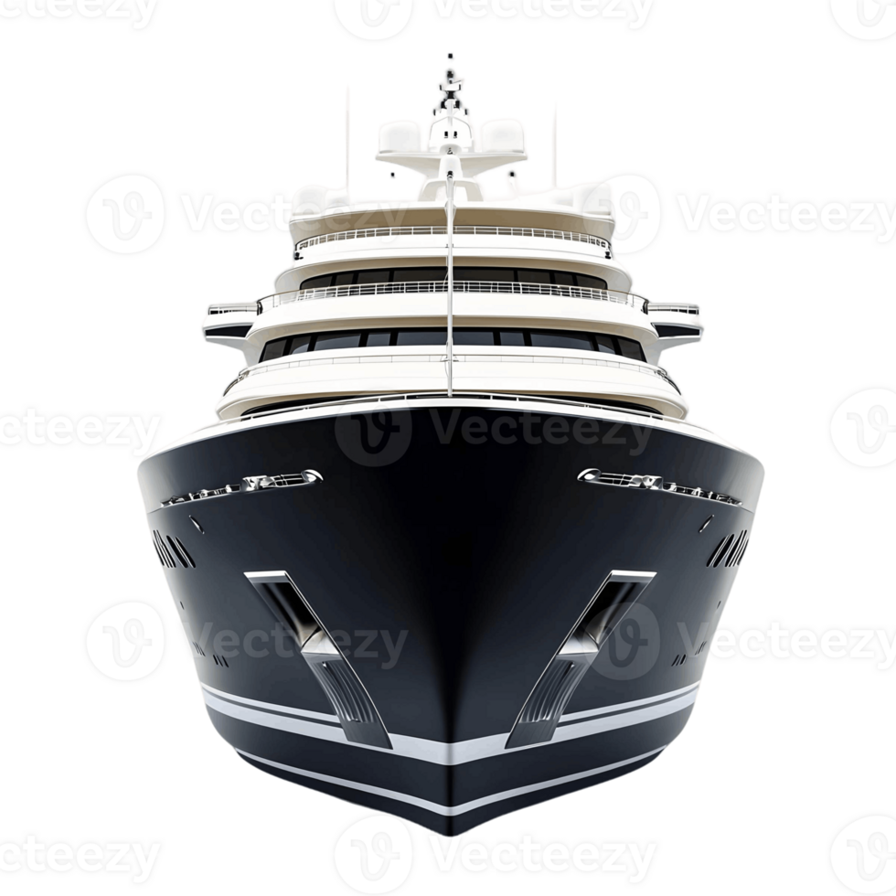 A large black ship with a white stripe on the side png