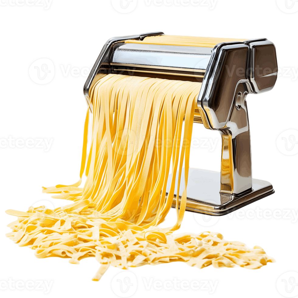 A pasta machine with yellow noodles coming out of it png