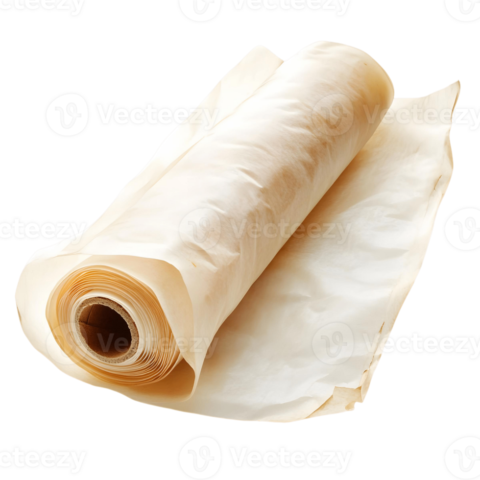 A roll of paper is on a transparent background png