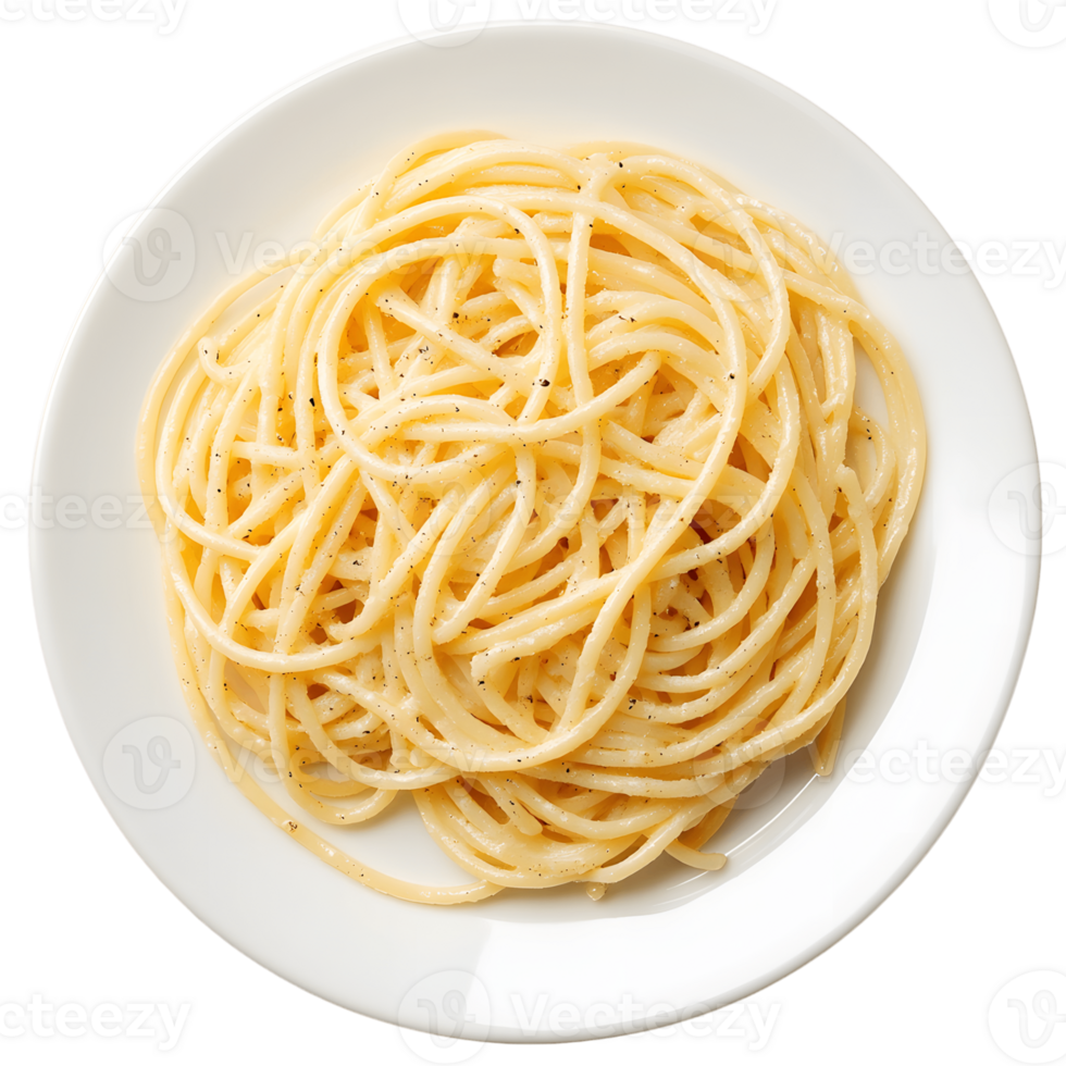 A plate of cacio e pepe pasta png