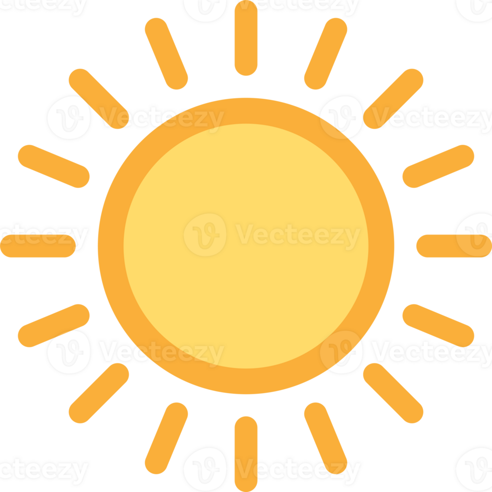 Sun flat icon. Summer pictogram. Sunlight symbol. for website design, web button, mobile app illustration png
