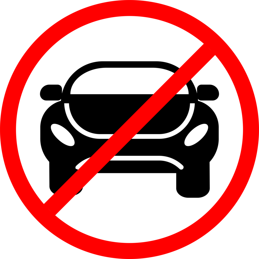 prohibited cars from crossing symbol in red circle png