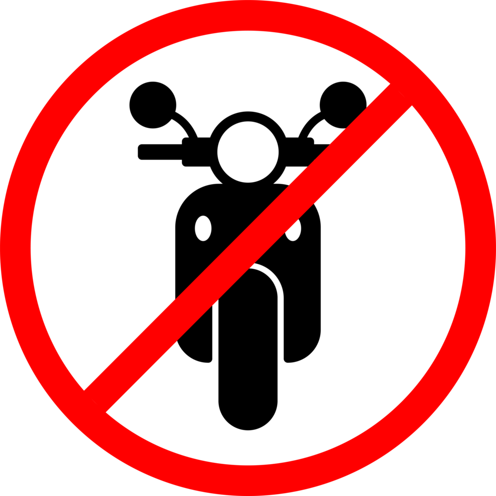 no motorcycle sign in red circle or no crossing motorcycles png
