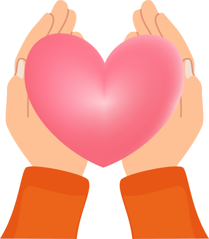 hand giving symbol of love or hearth png