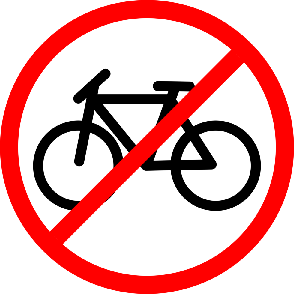 symbol prohibited using bike in red circle png