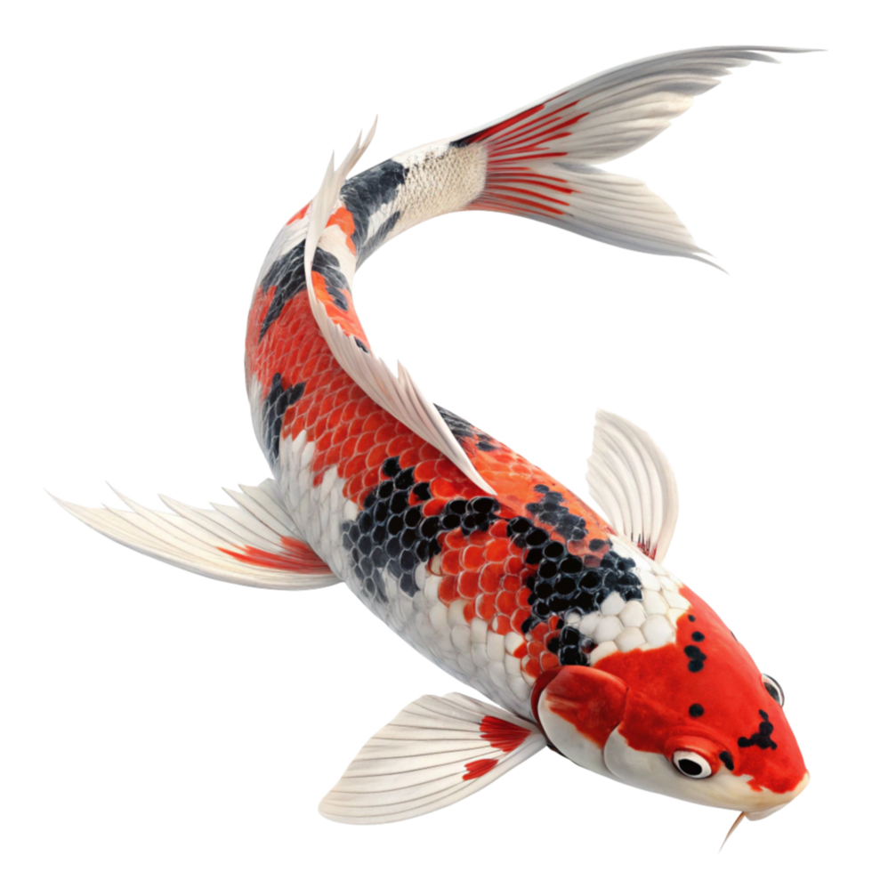 koi fish with flowing fin illustration transparent background image png