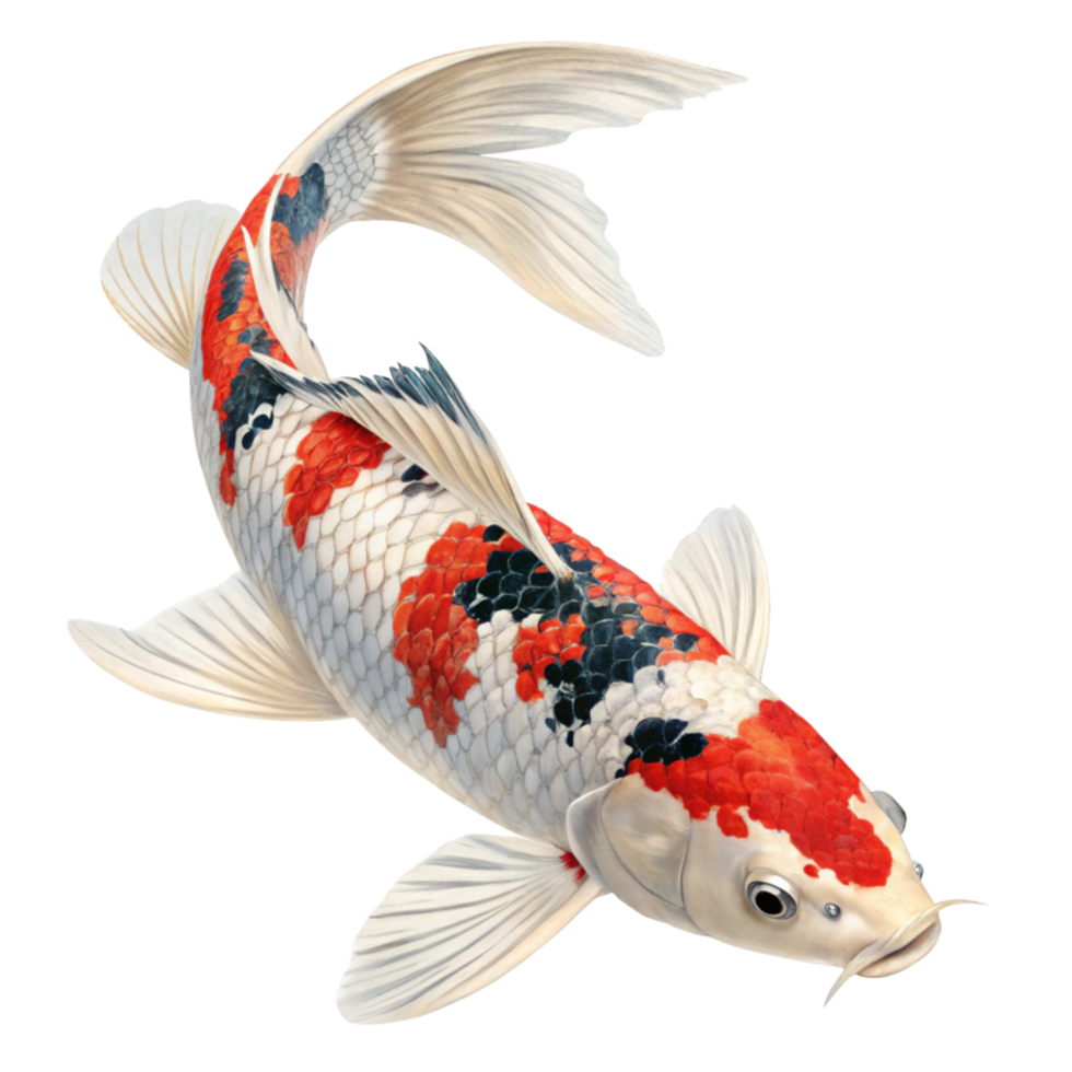 colorful koi fish with flowing fin transparent background image png
