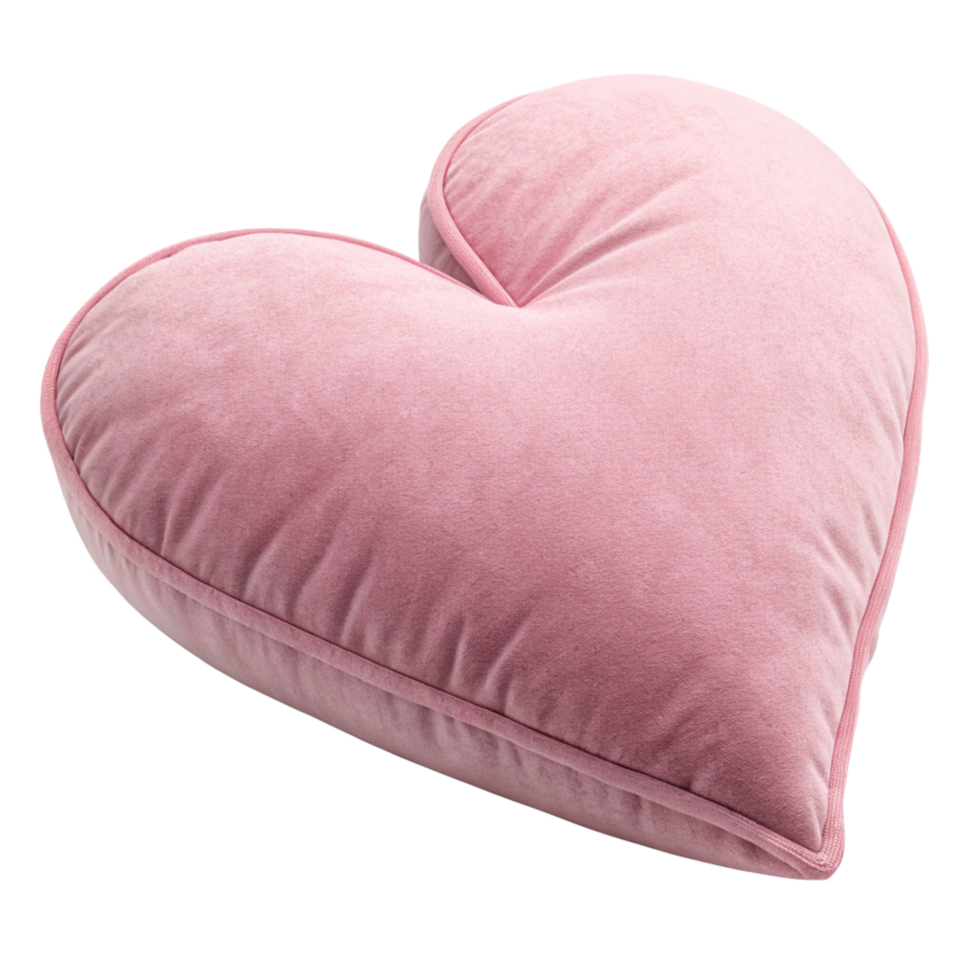 Elegant pink pillow heart shape transparent background png