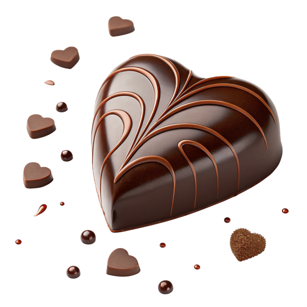 Chocolate Heart Shape isolated on Transparent background png