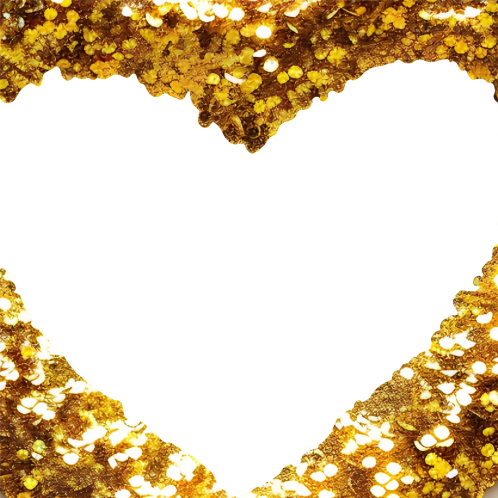 Gold Glitter heart frame png